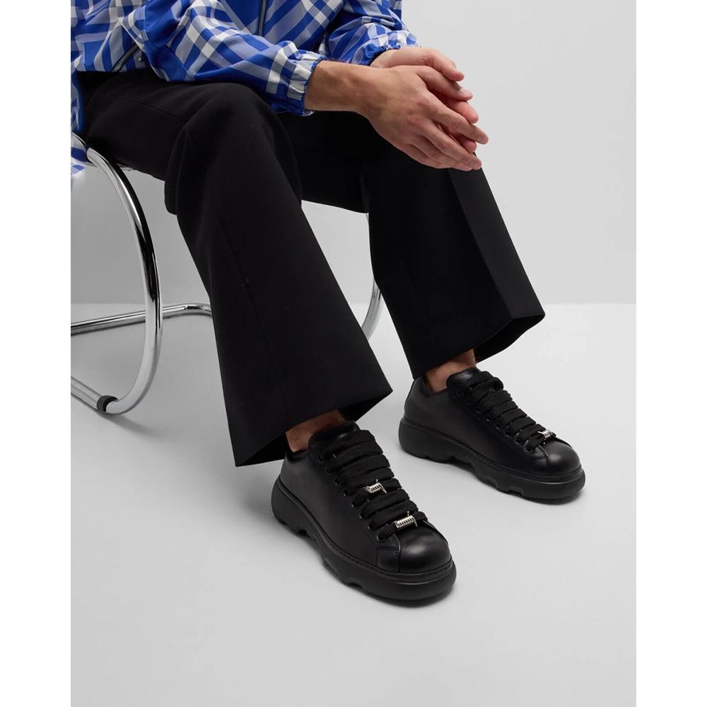 NIB BURBERRY RANGER BLACK LEATHER LACE UP HIKING BOOTS US 11 44 ITALY $990 - Picture 4 of 14